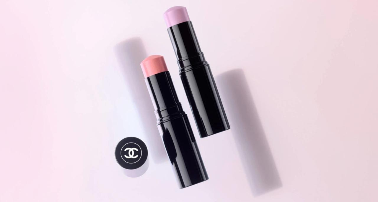 A close up of the Chanel Baume Essentials as part of the Delices Pastel de Chanel makeup collection.