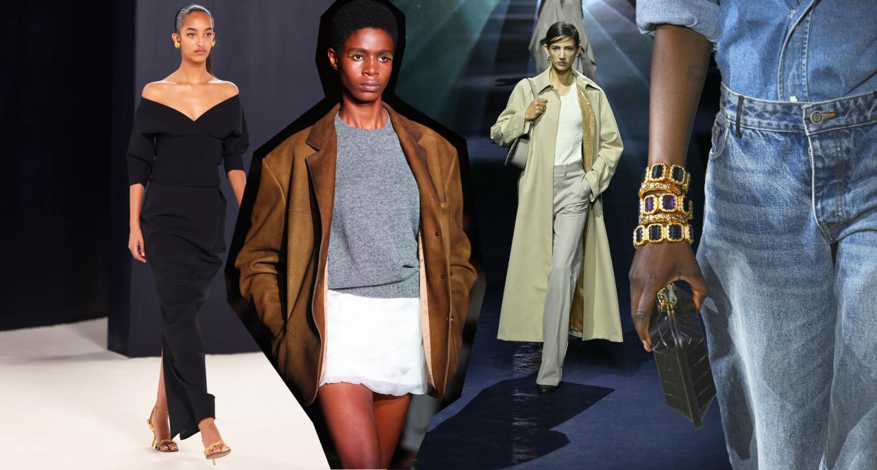 Recession-Core Is Trending: collage of runway shots